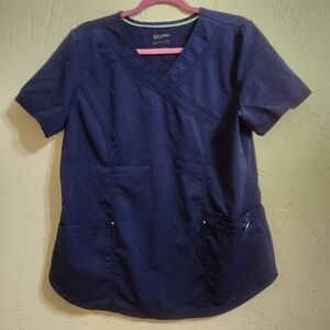 Scrub Star Navy Blue Sorry Sleeve Scrub Top Size Meduim